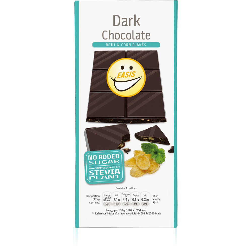 EASIS Dark Chocolate with Crunch and Mint 85 g