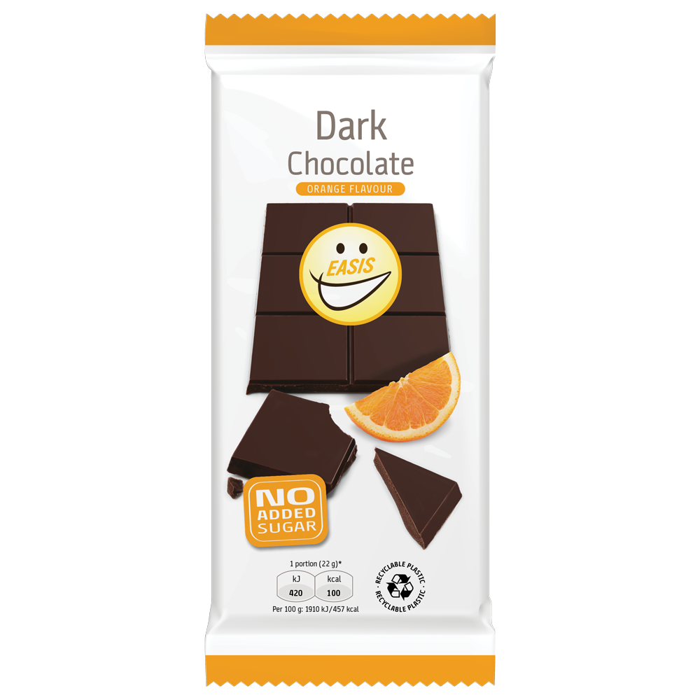 EASIS Dark Chocolate with Orange flavor, 85 g