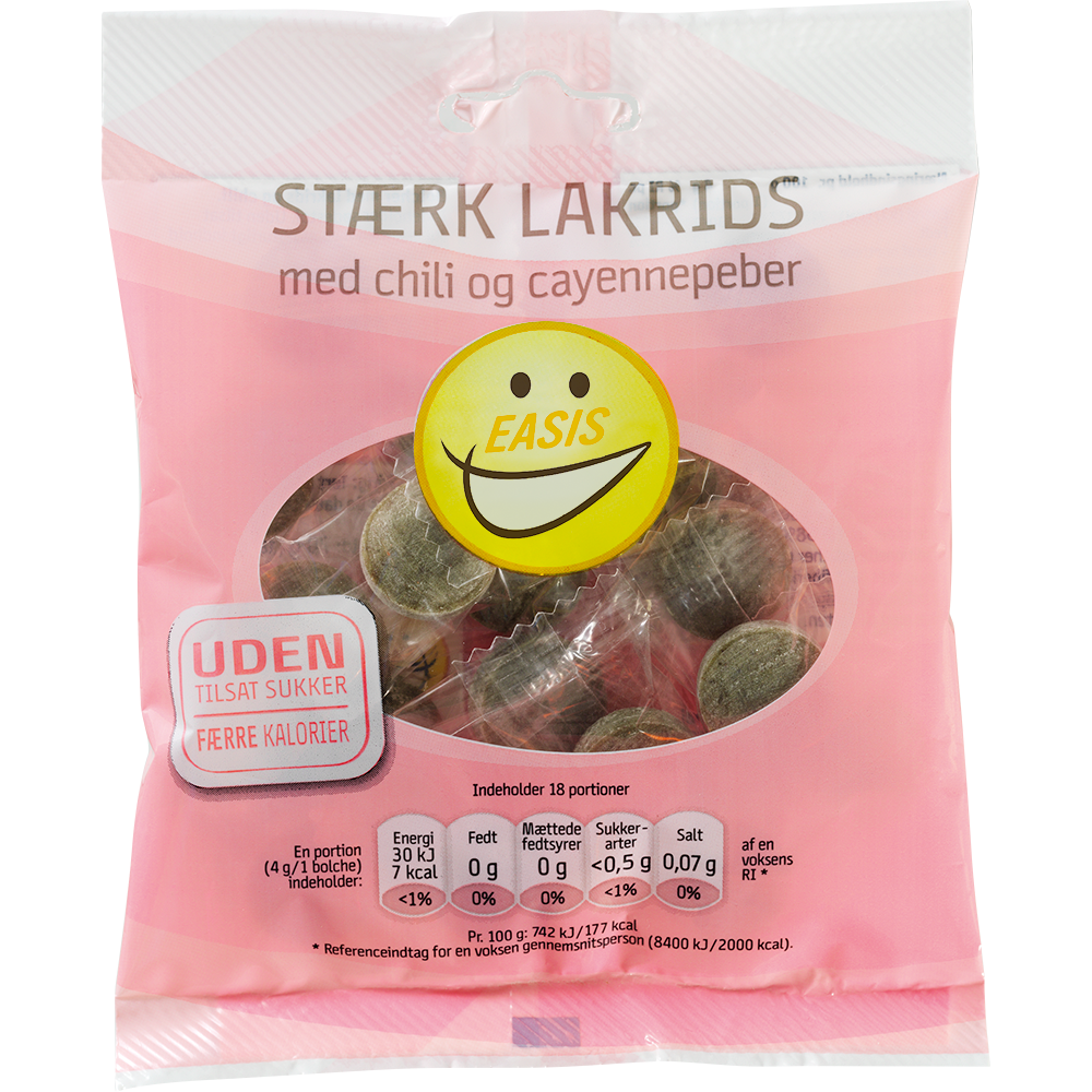 EASIS Hot Liquorice drops, 70 g