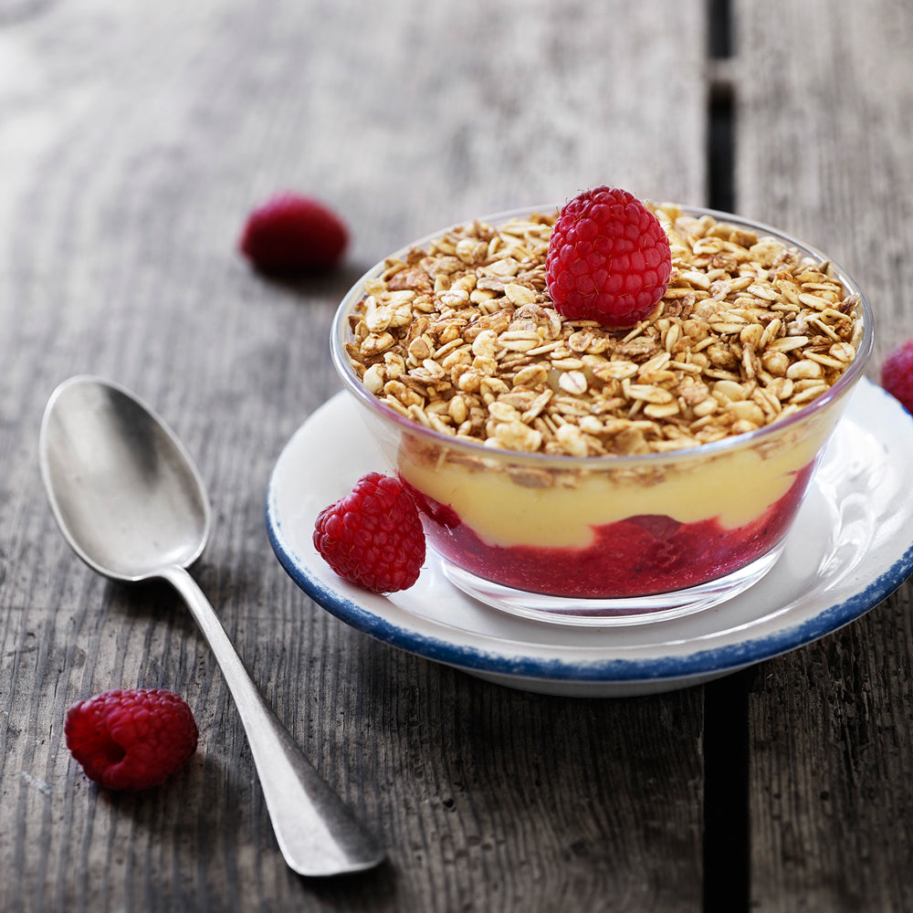 Berry trifle with crunch