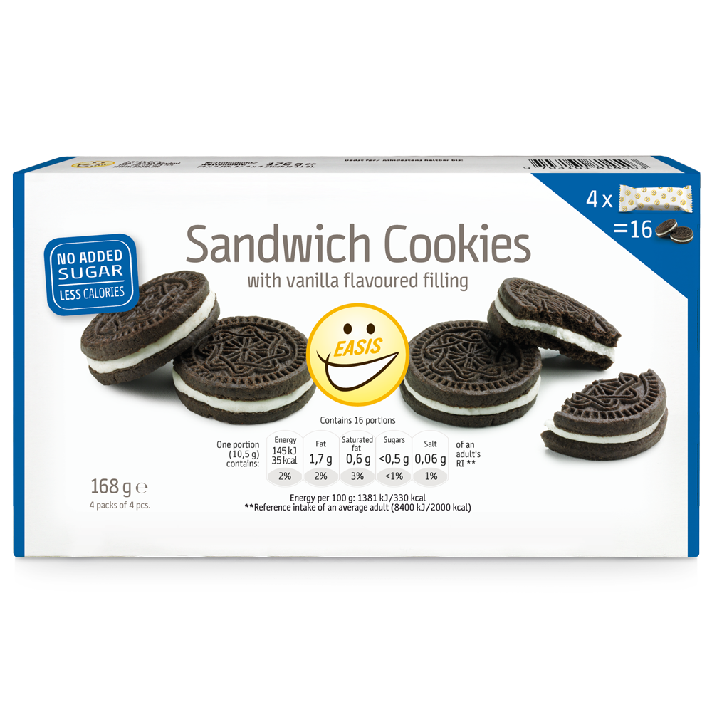 EASIS Sandwich Cookies with vanilla cream filling