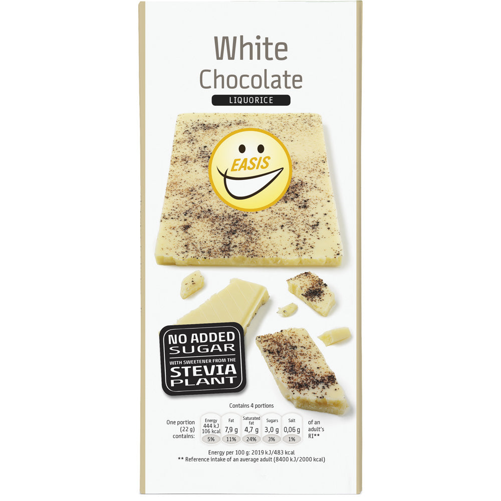 EASIS White chocolate with licorice granules